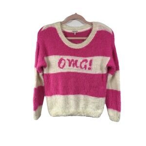 Juicy Couture Women's Sweater Size L Stretchy Fuzzy Soft Y2K Barbiecore Girlcore